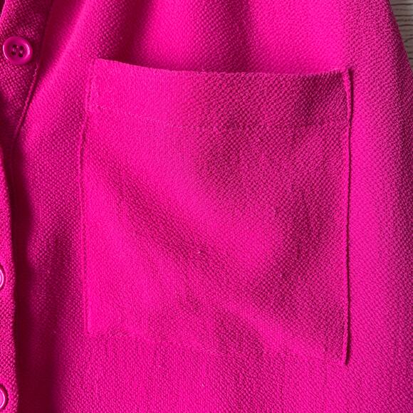 She & Sky Pink Sleeveless Blouse Partial Button Up Pocket Size Medium - Picture 13 of 16
